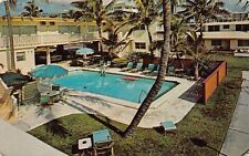 Pompano Beach FL Florida Coral Tides Hotel Motel Apartment pool vtg postcard J10 picture
