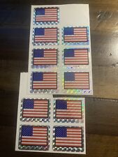 VINTAGE PATRIOTIC AMERICAN FLAG USA RED WHITE AND BLUE STICKER SHEET SPARKLY picture