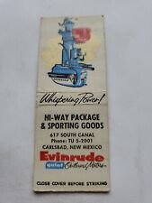 Hi-Way & Sporting Goods Evinrude Motors Carlsbad New Mexico Matchbook Cover picture