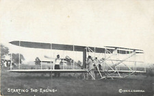 Vintage Starting Engine Early Airplane E J Godshall Photographer Print Postcard picture