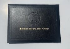 RARE SOSC SOUTHERN OREGON STATE COLLEGE BLACK LEATHER DIPLOMA SLEEVE-ASHLAND, OR picture