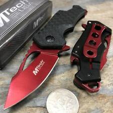 MTech Ballistic Black Handle Red Blade Small Pocket Knife w/ Bottle Opener picture