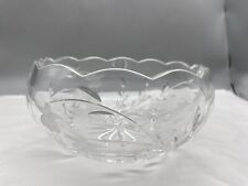 Cut Glass Crystal Glass Bowl Unknown Brand 7.5” Dia Used *READ picture