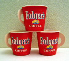 3 Folgers Waxed Adv Sample Coffee Cups Old Store Stock picture