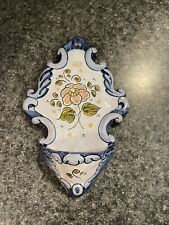 RARE Vintage P. Arzobispo Toledo Signed M.A. Hand Painted Ceramic Wall Holder picture