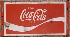 Original Vintage Coca-Cola Metal Rectangular Sign 18x8” Enjoy Coca Cola picture