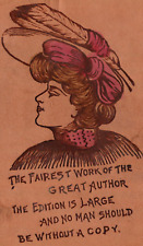 C1905 Pretty Art Nouveau Woman Fairest Girl Great Author Poem Leather Postcard picture