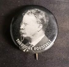 Vintage Theodore Roosevelt Whitehead & Hoag Pinback Black & White President Pin picture