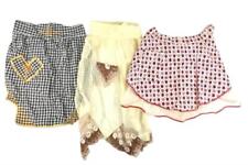 Lot of 3 Vintage Unisex Adult Kitchen Aprons Sheer Chiffon Plaid Strawberries picture