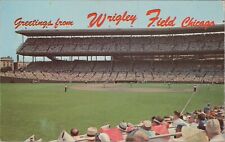 Greetings from Wrigley Field c1960-70s Chicago Cubs Postcard UNP 7179b picture