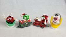 Vintage M&M Candy Tube Toppers Set of 4 Christmas Figurines & Trains Mars Inc picture