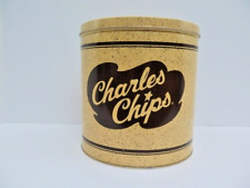 Charles Chips 16 Ounce Retro Empty Potato Chip Tin Can With Lid Made In The USA picture