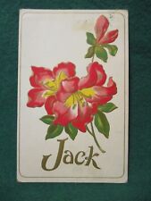 Estate Sale ~ Vintage Embossed Name Postcard -JACK picture