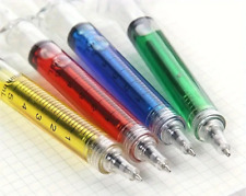 4 Syringe Shape Pens Ball Point Pen Hospital Nurse Novelty Gag Gift Office A-4 picture