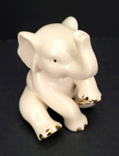 Lenox Ivory And Gold Elephant Figurine Fine China 24 kt Gold Accents w/COA picture