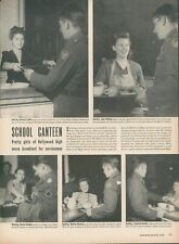 1944 WWII Hollywood High School CA Canteen Breakfast Servicemen Print Story L32 picture