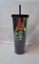 Starbucks Oil Slick Rainbow Iridescent Holographic Foil 24oz Cold Tumbler picture