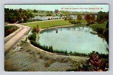 Kansas City MO-Missouri, Lake in Canyon City Park, c1910 Vintage Postcard picture
