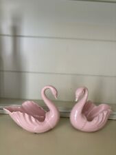 Vintage Lenox Porcelain Swan Pair , 3 5/8 inches tall Dish Pink picture