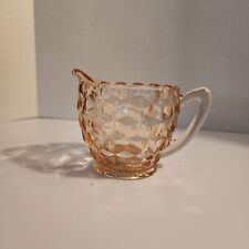 Vintage Jeanette Pink Depression Glass Creamer Small Pitcher Cubist Pattern picture