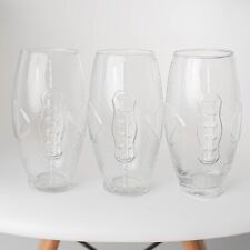 Set of 3 Sports Football Shaped Clear Beer Glass Drink Cups, Vintage picture