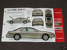 1992-1998 LINCOLN MK VIII (1995 LSC) CAR SPEC SHEET BROCHURE PHOTO BOOKLET picture