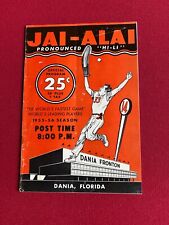 1955-56, Dania Jai-Alai, Program (Scarce / Vintage) picture