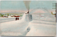 Sierra Nevada Mountains California Snow Plow Clearing Tracks Vintage Postcard DB picture
