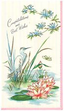 Greeting Card Congratulations and Best Wishes 4285 Gray Heron Undated Unsigned picture