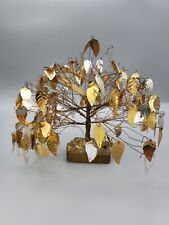 Vintage Dream Tree Gold Leaf Twisted Wire Money Tree of Life Art Sculpture MCM picture