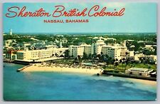 Sheraton British Colonial Nassau Bahamas Aerial View Shore Oceanfront Postcard picture