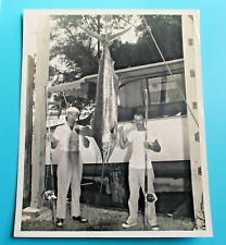 Vintage Original 1950's 8 x 10 BW MARLIN FISHING Catch in San Juan Puerto Rico picture