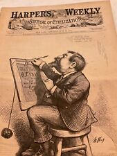 619 THOMAS NASH COVER SELF PORTRAIT ILLUS HARPERS WEEKLY 1876 CENTENNIAL POLITIC picture