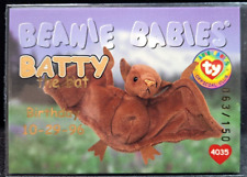 TY Beanie Baby Trading Card, Birthday S1, #26 Batty GOLD # 063/150 -RARE picture