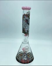 TALL Cheech™ 16” THICK Pink Unicorn BONG Glass Water Pipe Heady Cute Girly picture