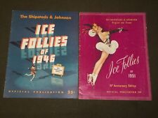 1946 & 1951 THE SHIPSTADS & JOHNSON ICE FOLLIES PROGRAM LOT OF 2 - J 3606 picture