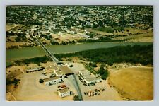 TX-Texas, Aerial View McAllen-Hidalgo Bridge, River, Vintage Postcard picture