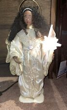 18” Tall African-American Light Up Christmas Angel With Moving Arm And Head @K picture