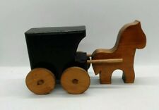Amish Style Wooden Horse And Cart picture