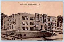 Richland Center Wisconsin Postcard High School Aerial View Building 1911 Antique picture