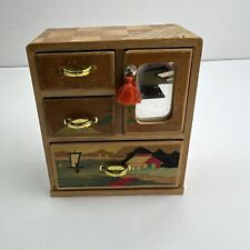 Vintage Miniature Japanese Painted Wood Dresser Dollhouse Furniture Jewelry Box picture