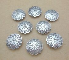 Vintage Native American Navajo Sterling Silver Top Button Cover Lot ~ Set of 8 picture