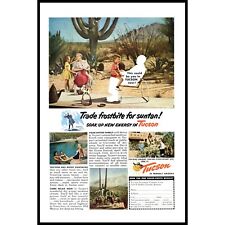1953 Tuscon Arizona Tourism Vintage Print Ad Southwest Cactus Resort Wall Art picture