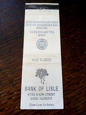 Vintage Matchbook: Bank of Lisle, Lisle, IL picture