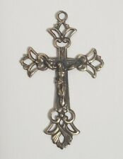 Antique Bronze Crucifix Jesus Christ Rosary 1.25