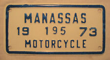 1973 Manassas,  Virginia Motorcycle License Plate #195 - Unused picture