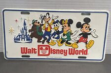 Vintage Walt Disney World - Mickey & Friends METAL LICENSE PLATE - New Sealed picture