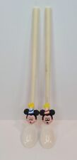 Mickey Mouse Spoon Straw Combo Pair 1990's Cereal Ice Cream  picture