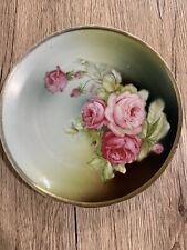 Vintage Weimar Porcelain Hand Painted Plate Roses Germany Signed Arnold 8.5 picture