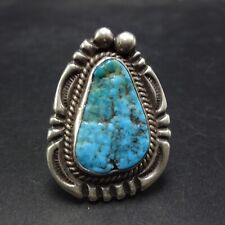 Vintage M. CHEE Navajo SLEEPING BEAUTY TURQUOISE Sterling Silver RING size 9.25 picture